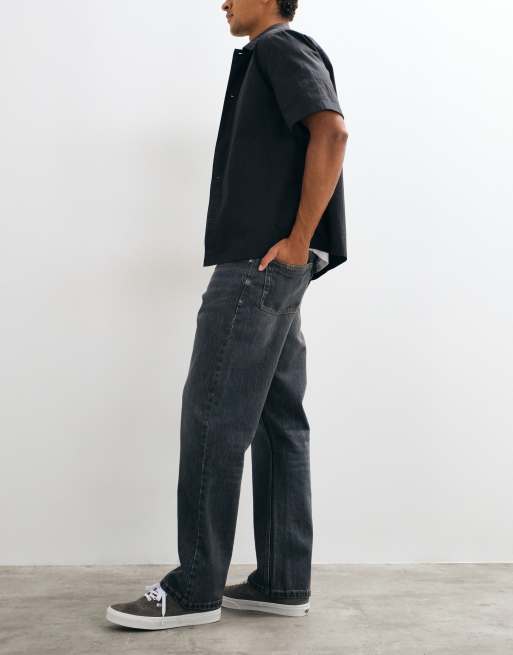 COLLUSION X008 relaxed straight leg in grunge gray wash, 2 of 5