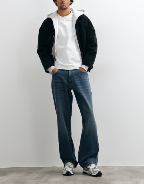 COLLUSION X008 relaxed straight leg jeans in smokey blue wash - view 1
