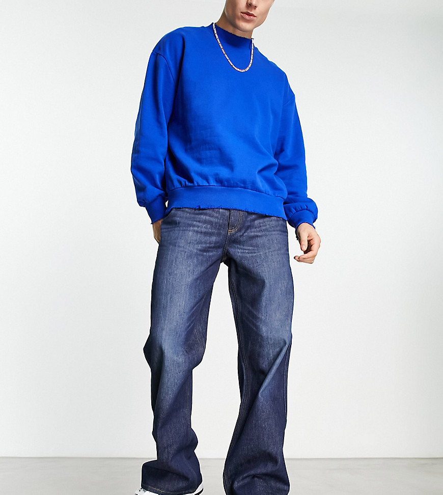 COLLUSION x008 rigid flare jeans in indigo-Blue