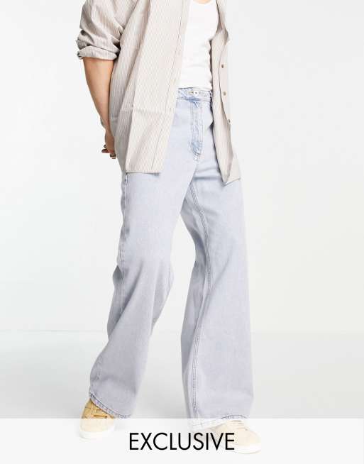 COLLUSION x008 flare jeans in blue, ASOS