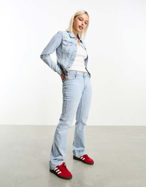 COLLUSION x008 flare jeans in blue, ASOS