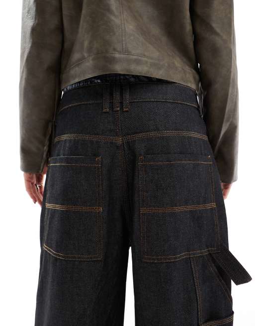 【KOOLOSET】Double Knee Snow Washed Work Denim Carhartt WIP Double Knee Pant - Denim | Blue (stone washed