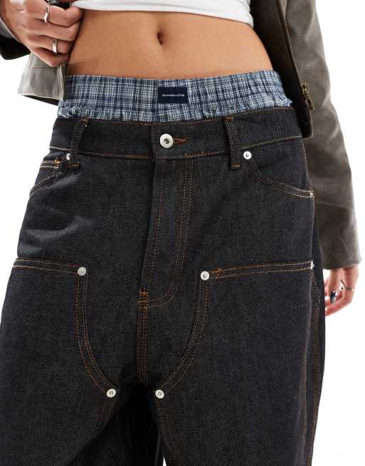 COLLUSION X008 skater double knee jean in rinsewash | ASOS