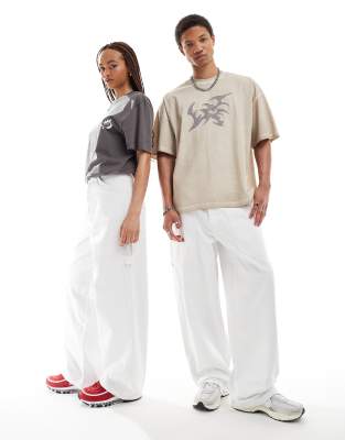 COLLUSION X008 unisex skater jeans in white - WHITE