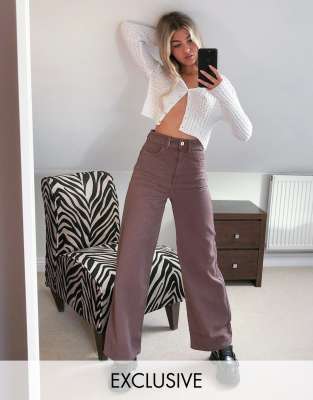 brown wide leg jeans