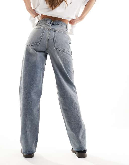 COLLUSION x009 - Dad jeans met halfhoge taille in lichte wassing, 3 van 5