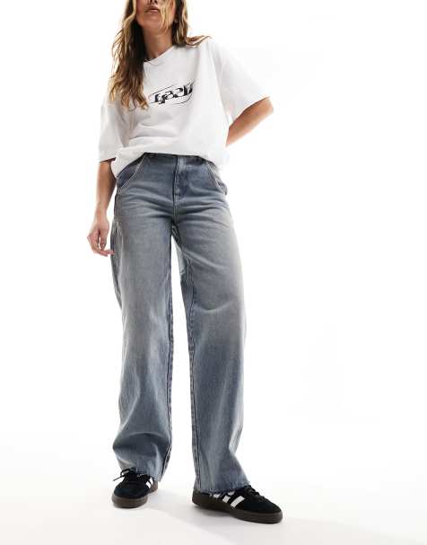 COLLUSION - X009 - Dad jeans met halfhoge taille in middenblauw - view 1