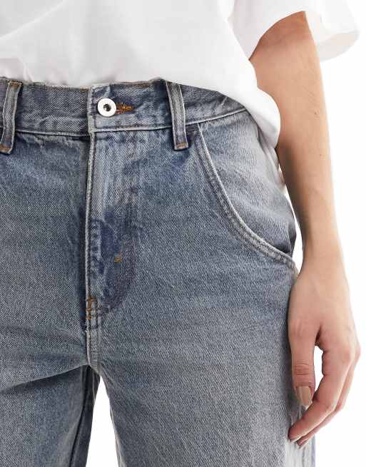 COLLUSION x009 mid rise dad jeans in light wash, 5 of 5