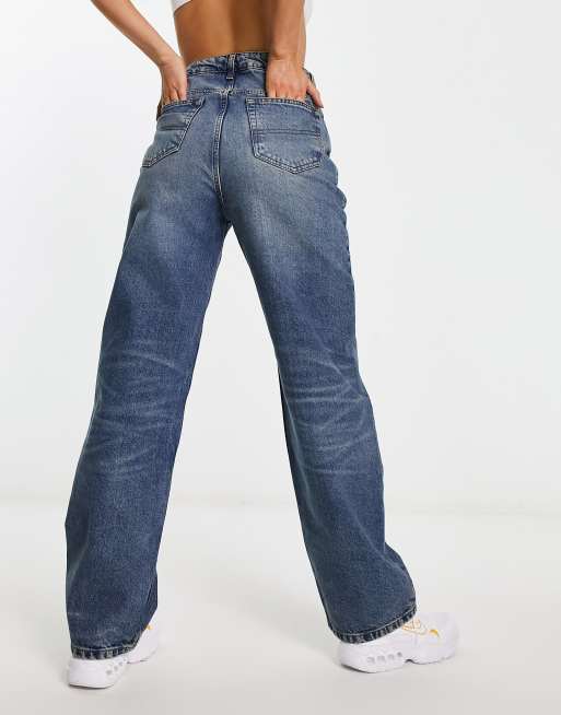 COLLUSION x009 mid rise dad jeans in mid wash - MBLUE, 2 of 5