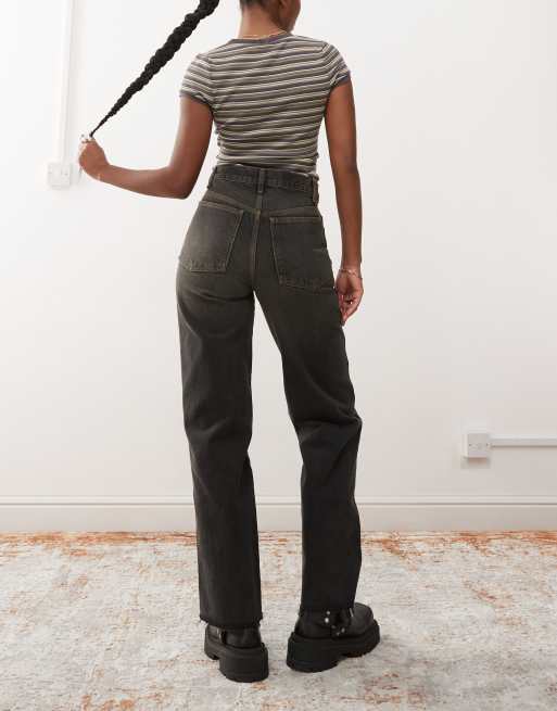 COLLUSION x009 - Ruimvallende dad jeans met halfhoge taille in verwassen zwart, 2 van 5