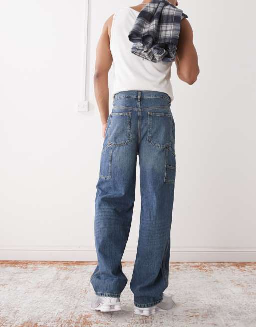 COLLUSION X011 carpenter jeans in dark wash blue - MBLUE, 2 of 5