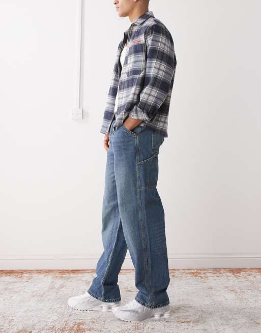 COLLUSION X011 carpenter jeans in dark wash blue - MBLUE, 3 of 5