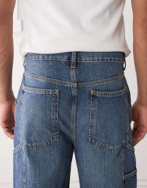 COLLUSION X011 carpenter jeans in dark wash blue - MBLUE, 4 of 5