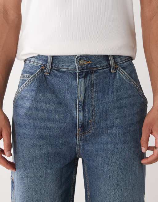 COLLUSION X011 carpenter jeans in dark wash blue - MBLUE, 5 of 5