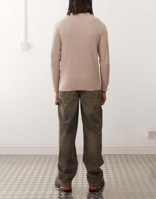 COLLUSION X011 carpenter mid rise jean in washed brown, 2 of 5