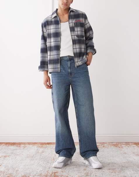 COLLUSION X011 carpenter jeans in dark wash blue - MBLUE