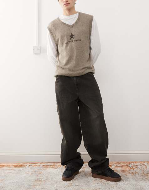 COLLUSION X011 carpenter jeans in washed black - BLACK