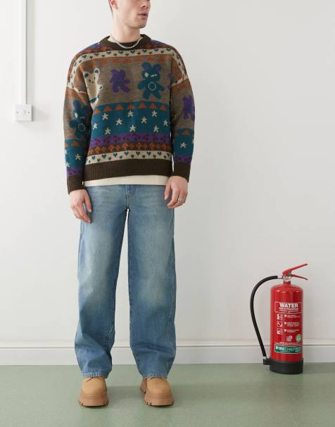 COLLUSION X011 carpenter jeans in mid wash blue