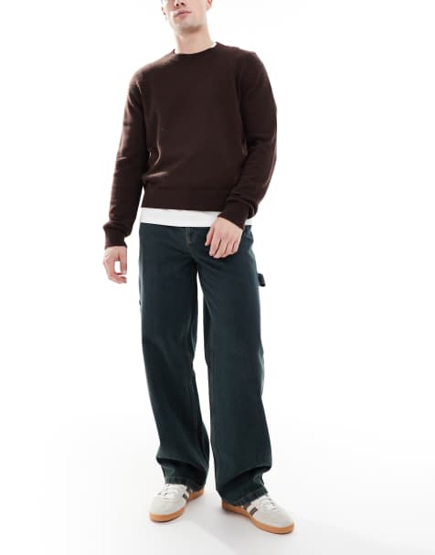 COLLUSION - X011 - Timmermansjeans met halfhoge taille en grungy groene wassing - view 1