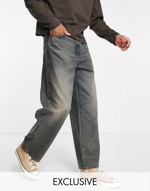 asos collusion x014 extreme baggy jeans in 00 wash