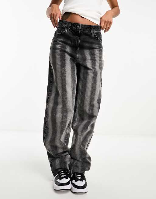 COLLUSION x014 90s baggy dad jeans in striped wash black | ASOS