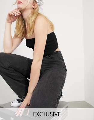 COLLUSION x014 90s baggy dad jeans in washed black | ASOS