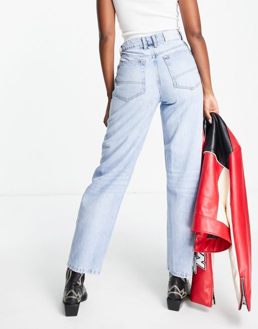 COLLUSION x014 90s baggy dad jeans with stepped waistband in vintage wash  blue