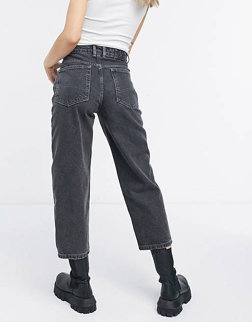 COLLUSION x014 90s baggy dad jeans with stepped waistband in washed black