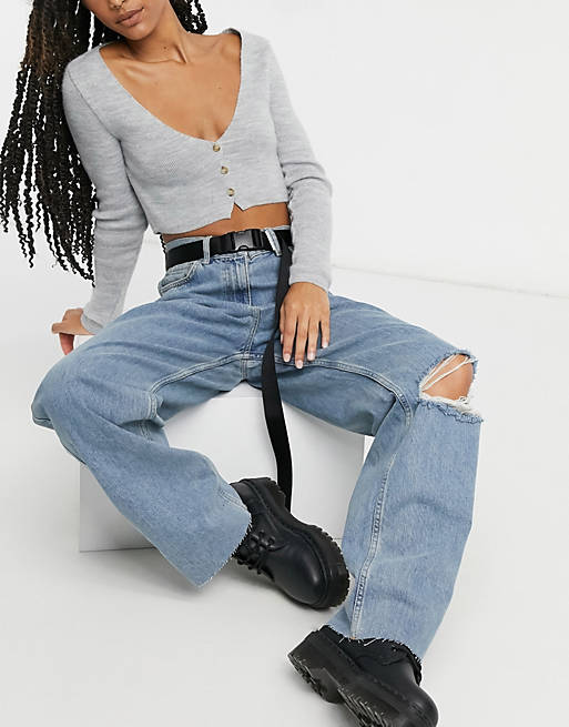 ASOS Herren Kleidung Hosen & Jeans Jeans Baggy & Boyfriend Jeans X014 90s baggy dad jean in raw indigo 