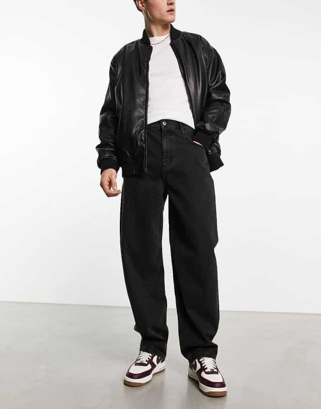 COLLUSION x014 90s baggy jeans in black