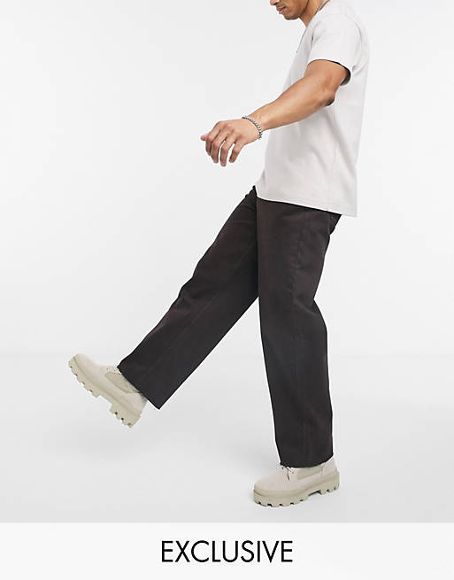  COLLUSION x014 90s baggy jeans in chocolate brown 