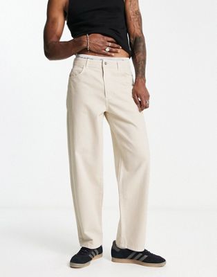 Collusion X014 90s Baggy Jeans In Ecru-white