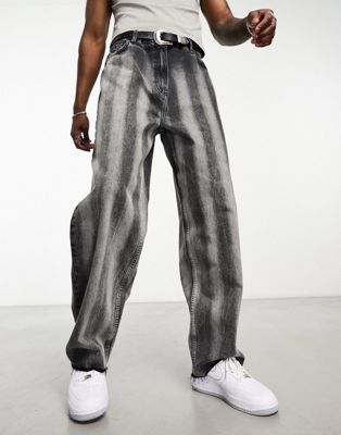 COLLUSION x014 90s baggy jeans in stripe washed black - ASOS Price Checker