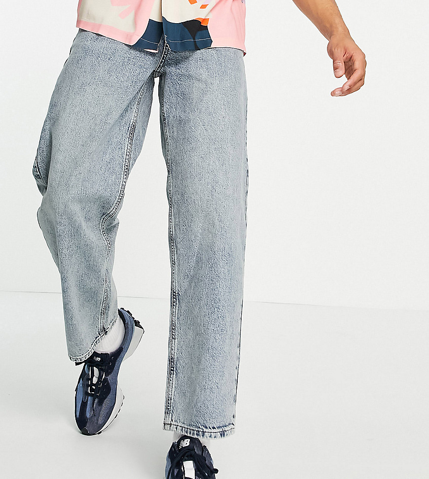 COLLUSION x014 90s baggy jeans in vintage wash blue-Blues
