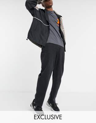collusion x014 dad jeans in washed black
