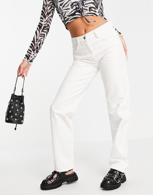 COLLUSION x014 90s mid rise dad jeans in white, 4 of 4