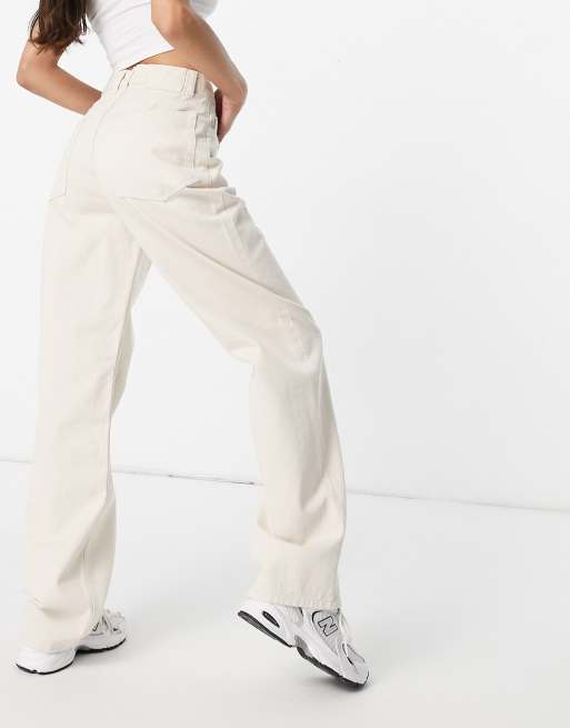 COLLUSION x014 90s super baggy dad jeans in ecru, 2 of 4