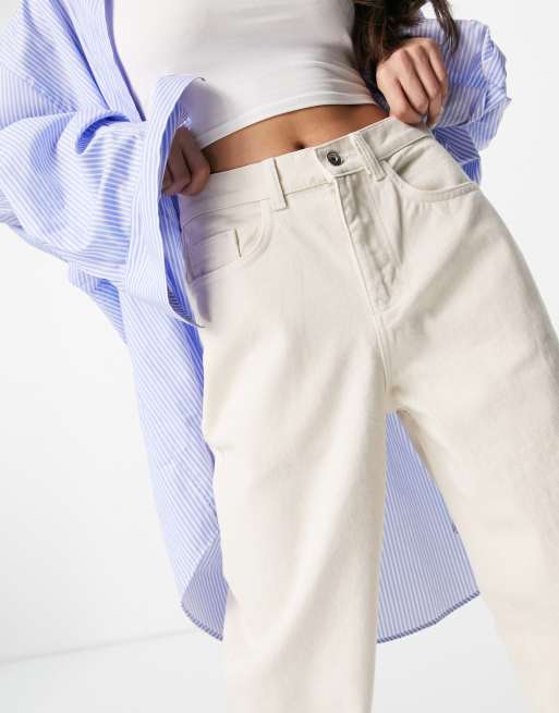 COLLUSION x014 90s super baggy dad jeans in ecru, 3 of 4