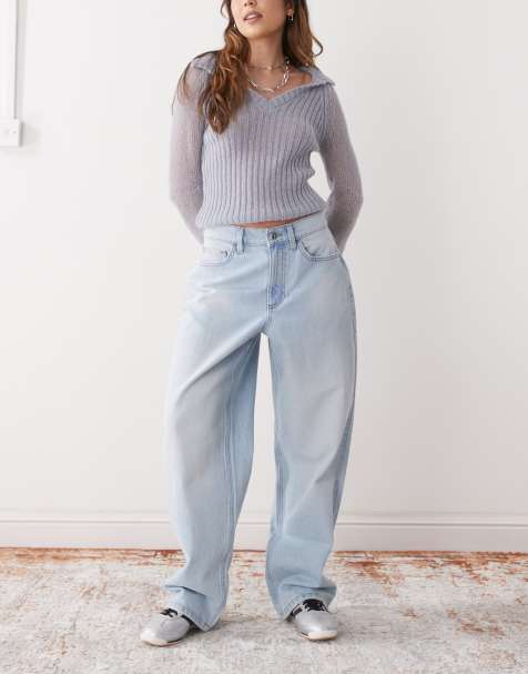 COLLUSION – X014 – Anti-Fit-Jeans in hellblauer Waschung mit mittelhohem Bund - view 1