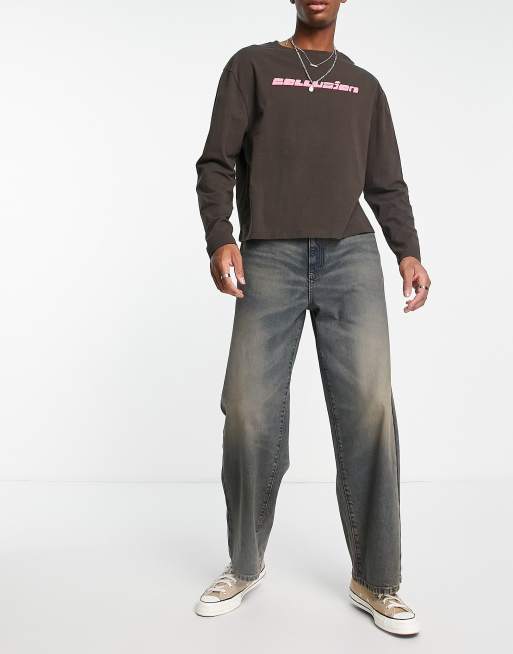 COLLUSION - x014 - Baggy 90'er Dad-jeans i ekstrem 00'er-vask