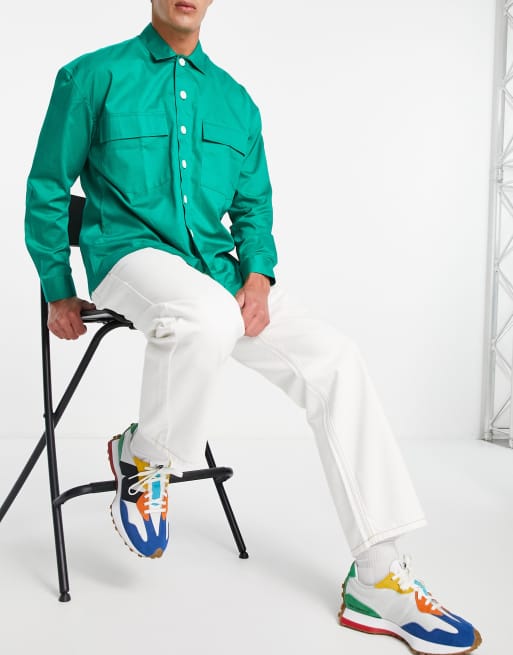 COLLUSION x014 baggy dad jeans in white with contrast stitch, 2 of 4