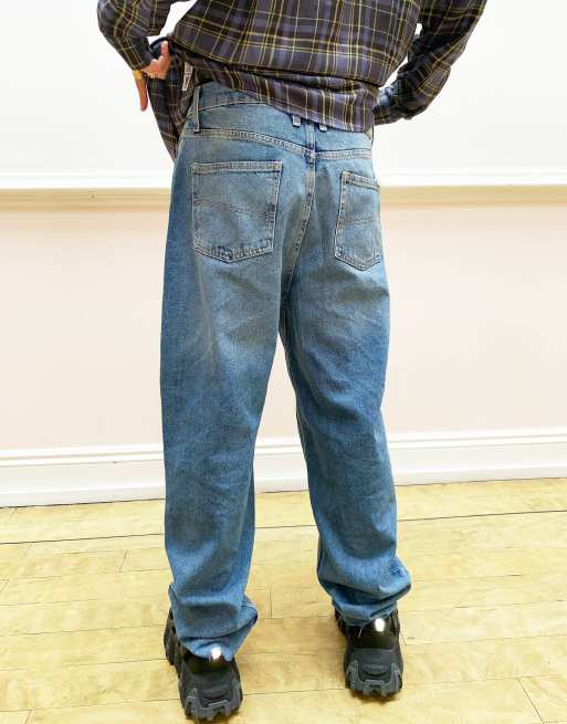COLLUSION – x014 – Baggy-Jeans im Stil der 90er in mittlerem Stone-Wash Blau, 2 von 4