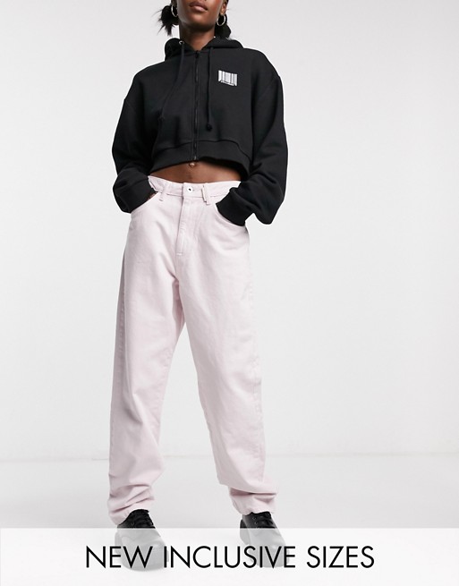 COLLUSION x014 90s baggy dad jeans in baby pink