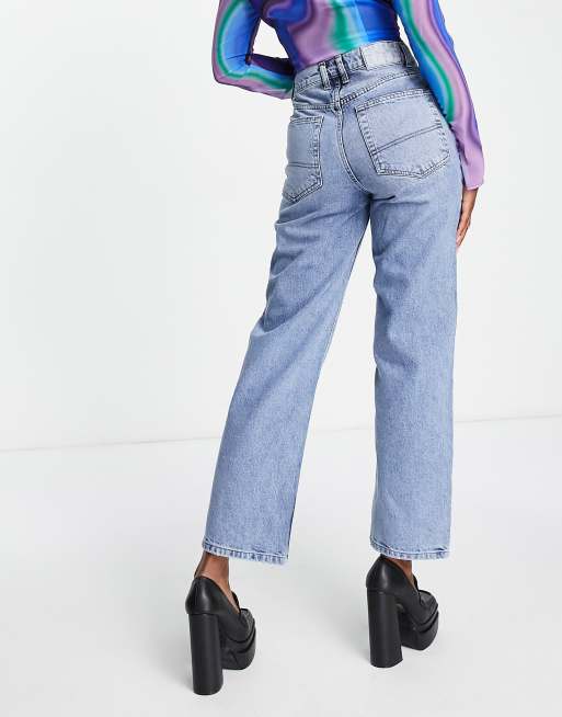 collusion x014 dad jeans in washed black