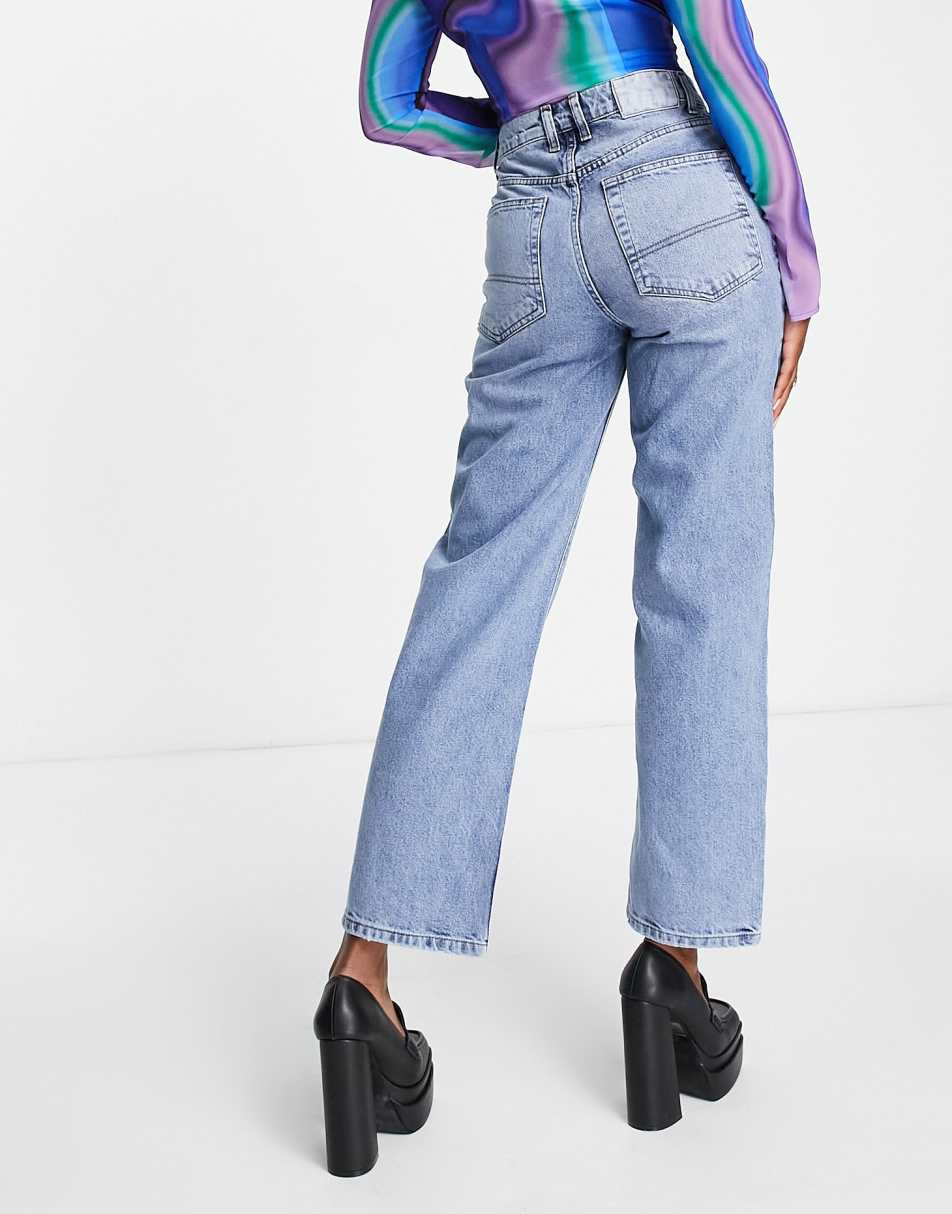 COLLUSION x014 dad jeans in light blue vintage wash 0