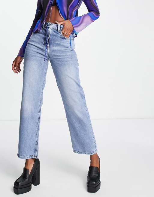 collusion x014 dad jeans in washed black