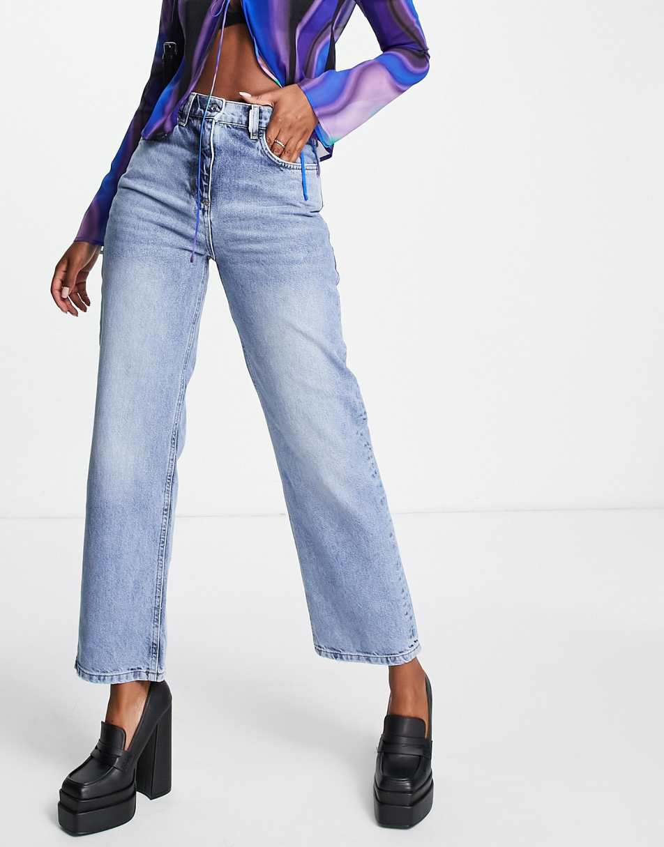 COLLUSION x014 dad jeans in light blue vintage wash 2