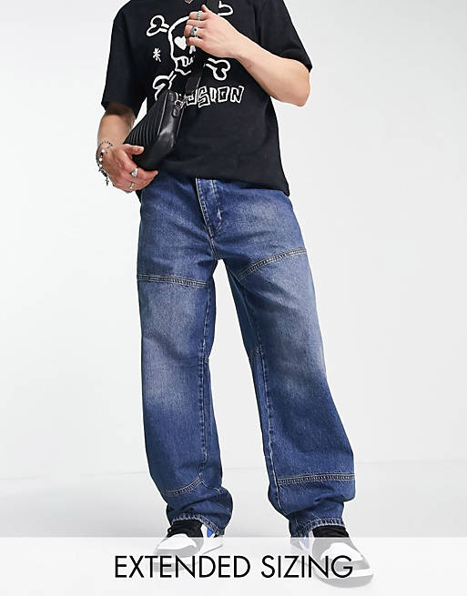 X014 extreme baggy dad jeans in stone wash ASOS Herren Kleidung Hosen & Jeans Jeans Baggy & Boyfriend Jeans 