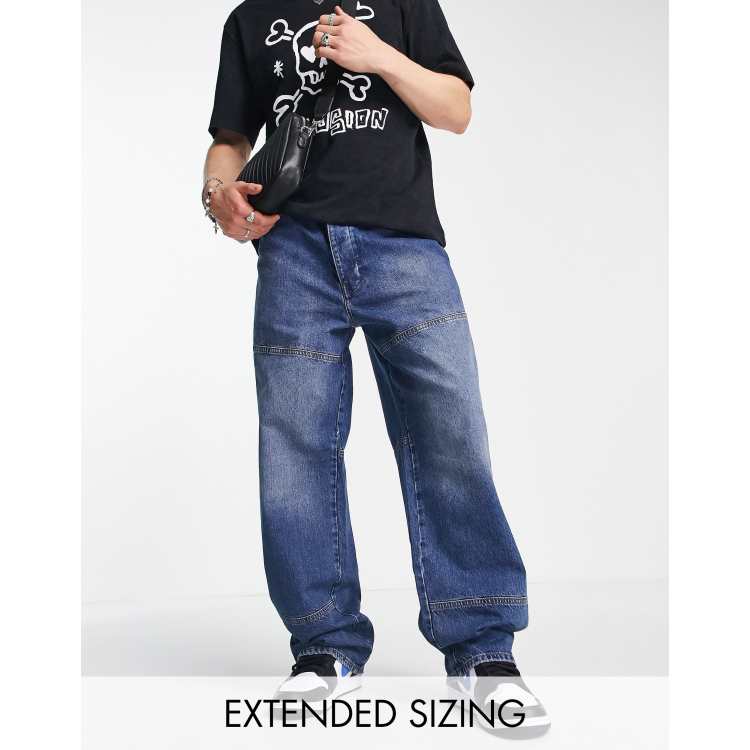 COLLUSION x014 extreme 90s baggy dad jeans with utility