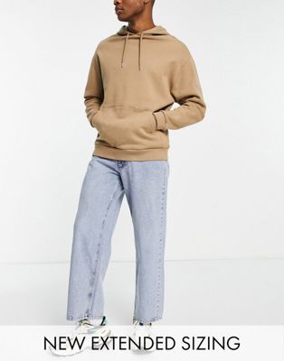 COLLUSION x014 extreme baggy dad jeans in stone wash blue
